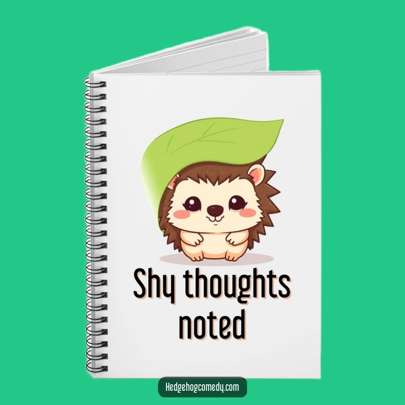 Funny Kawaii Hedgehog Shy Peek Notebook - Cute Prickly Friend for Notes and Sweet Thoughts Gift