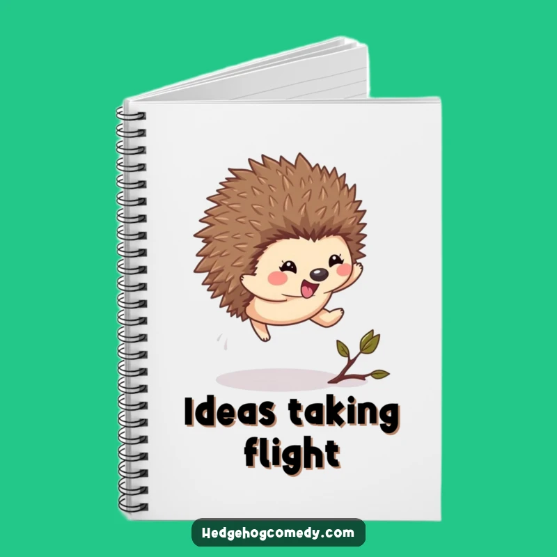 Funny Kawaii Hedgehog Leap Notebook - Excited Journal for Ideas Gift