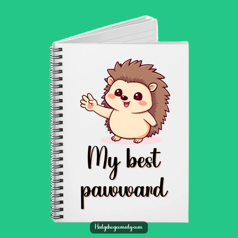 Funny Hedgehog Notebook - Cute Waving Journal for Ideas & Notes