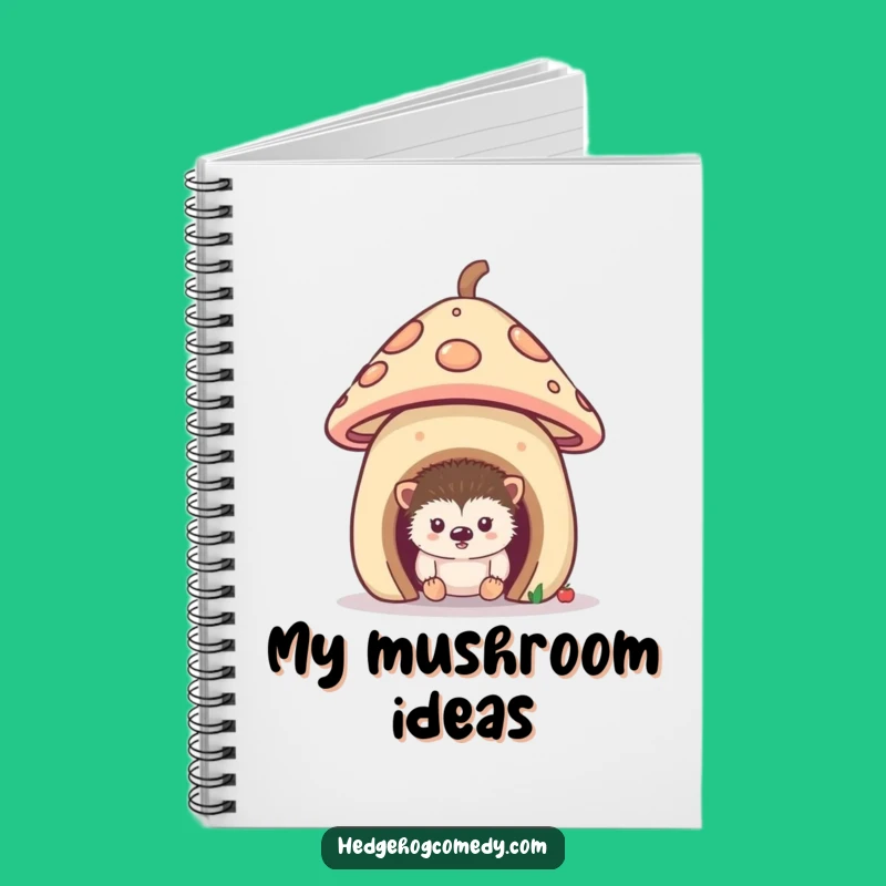Funny Curious Hedgehog Notebook: Mushroom Ideas, Perfect Gift for Writers