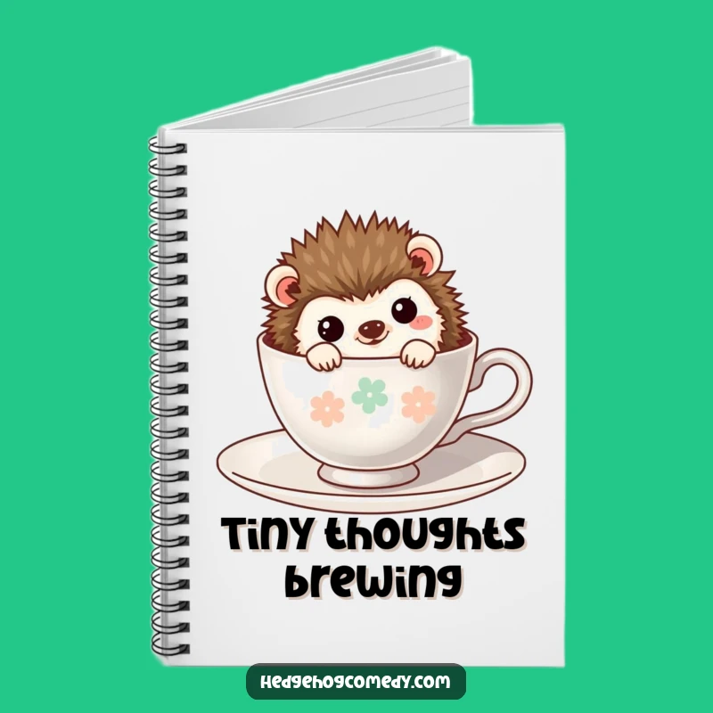 Funny Kawaii Hedgehog Notebook: Cute Teacup Journal, Perfect for Notes and Funny Gifts