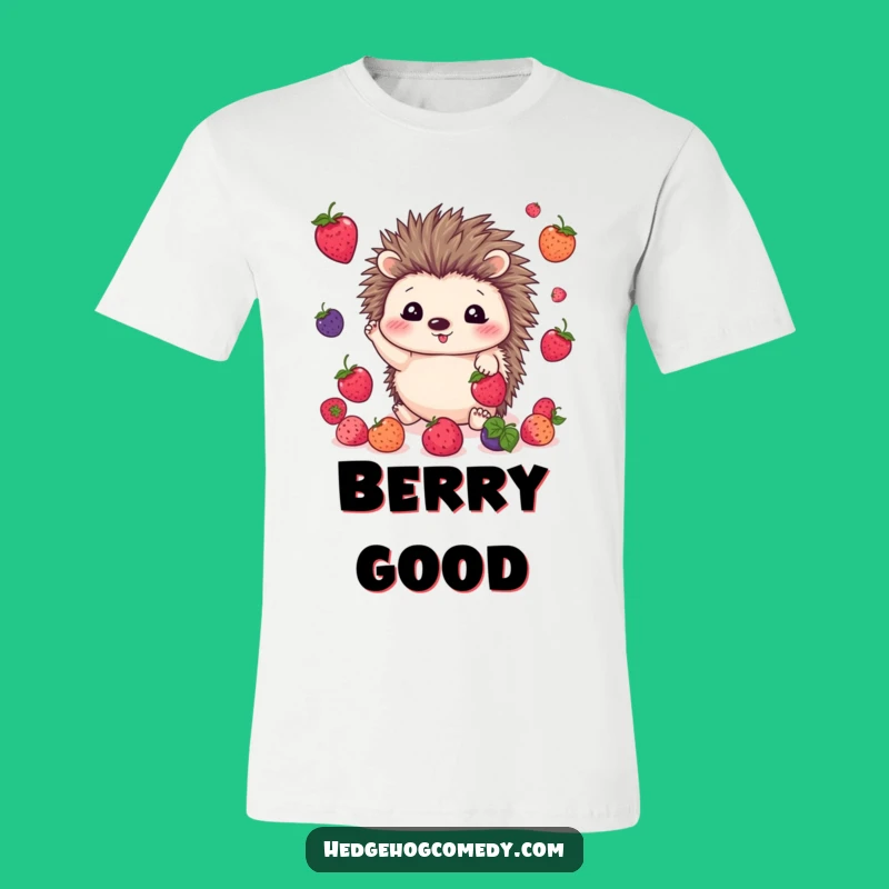 Funny Juggling Hedgehog T-Shirt: Happy Kawaii Berry Tee