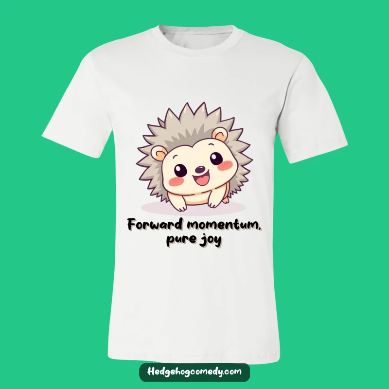 Funny Kawaii Hedgehog Tumble T-Shirt - Playful Smile Graphic Tee Gift