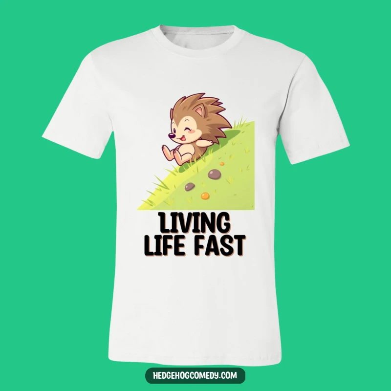 Funny Hedgehog Sliding Tee: Embrace Fun & Adventure, Hilarious Gift!