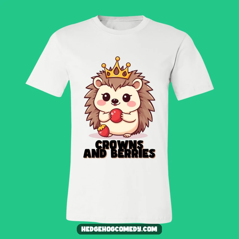 Funny Kawaii Hedgehog Crown T-Shirt: Hilarious Cute Animal Tee for Everyone
