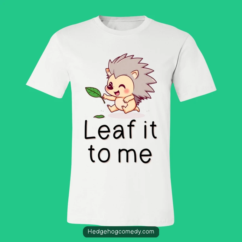 Funny Hedgehog Leaf Chase T-Shirt: Playful Autumn Fun - Adorable Humorous Gift