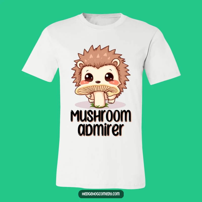 Funny Kawaii Curious Hedgehog T-Shirt: Forest Explorer Tee Gift