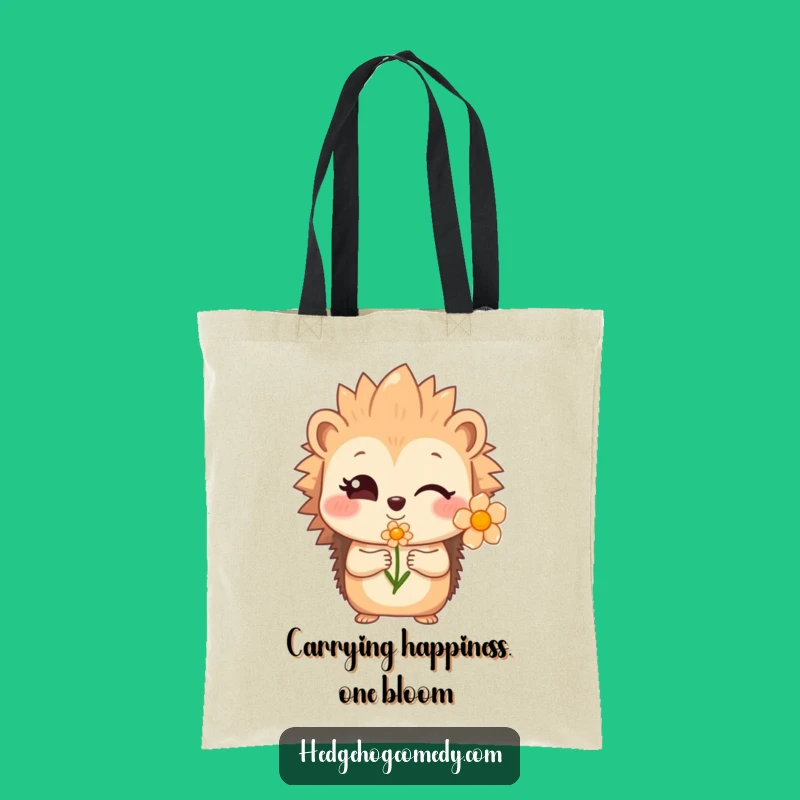 Funny Hedgehog Flower Tote Bag - Carry Your Charm