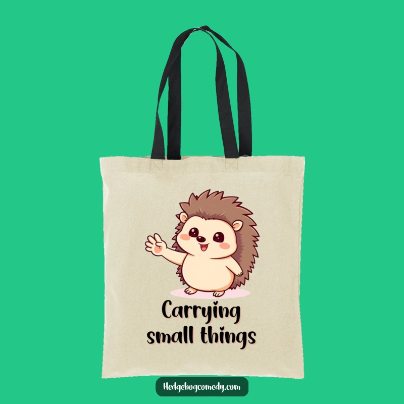 Funny Hedgehog Tote Bag - Spacious & Cute Waving Animal Carryall Gift