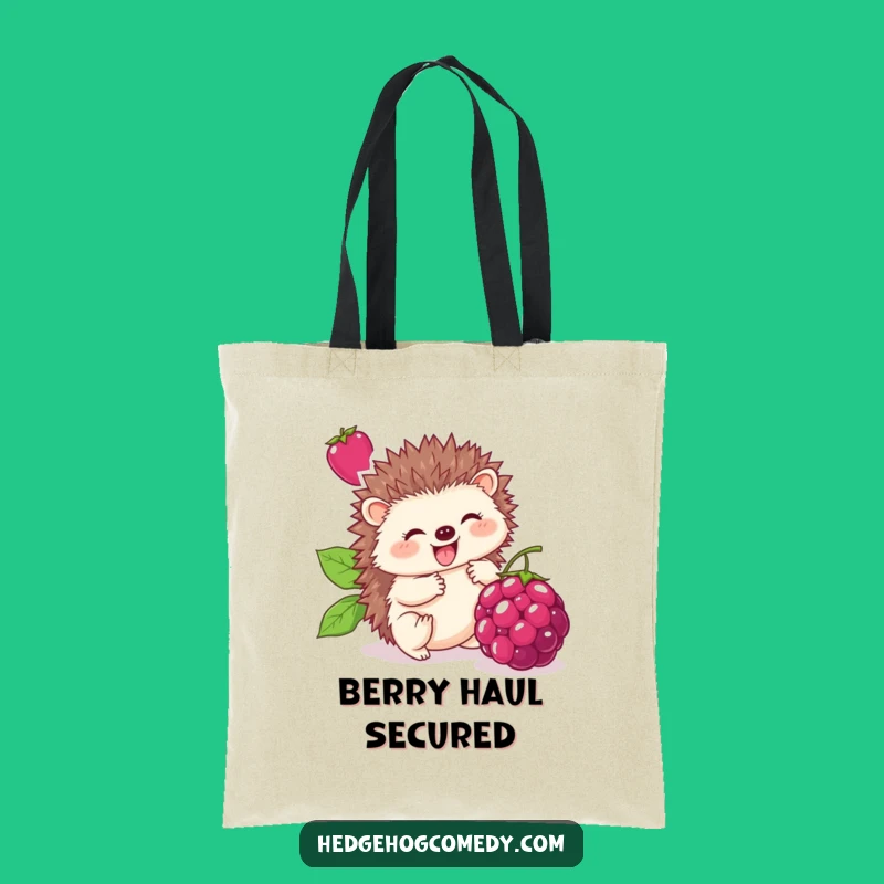 Funny Hedgehog Berry Roller Tote: Cute Prickly Friend's Fun Bag Gift