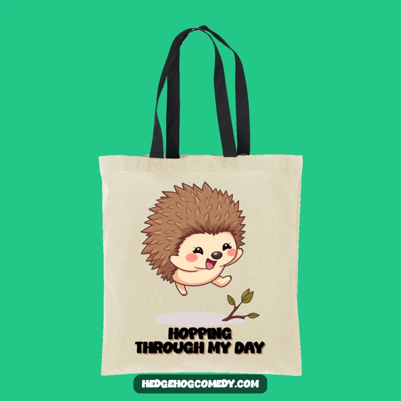 Funny Kawaii Hedgehog Leap Tote Bag - Energetic Carryall Gift