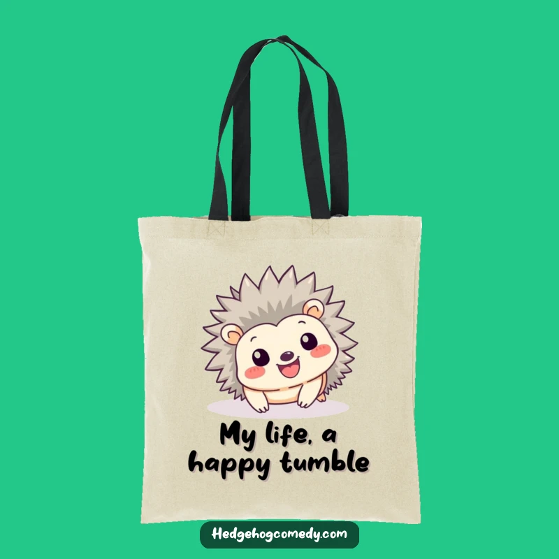 Funny Kawaii Hedgehog Tumble Tote Bag - Playful & Stylish Carryall Gift
